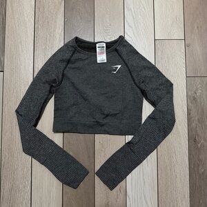 Gymshark Charcoal Long Sleeve Crop Top